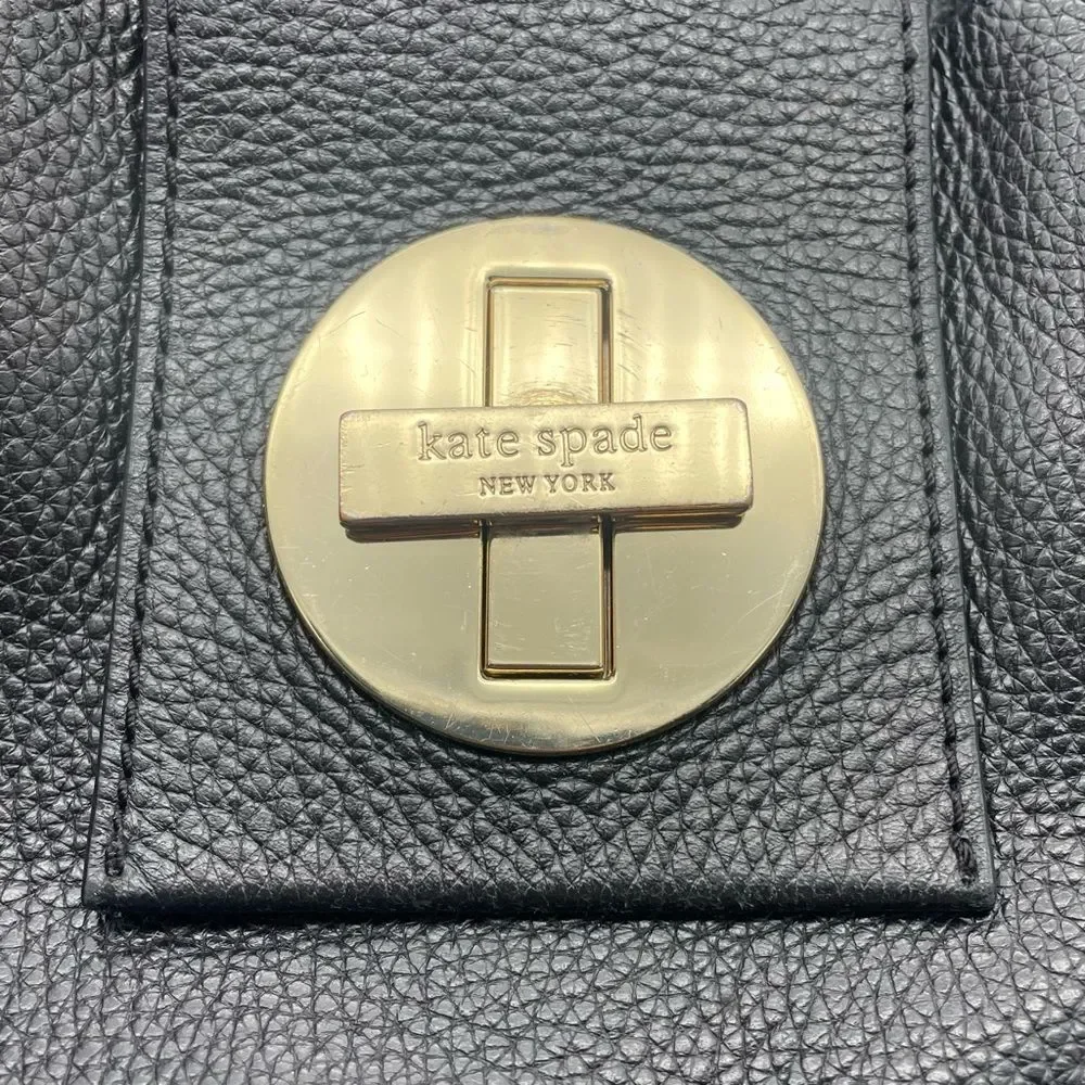 Kate Spade Bag Bexley Stevie Pebbled Black Leather Handbag Medium Slouchy Tote